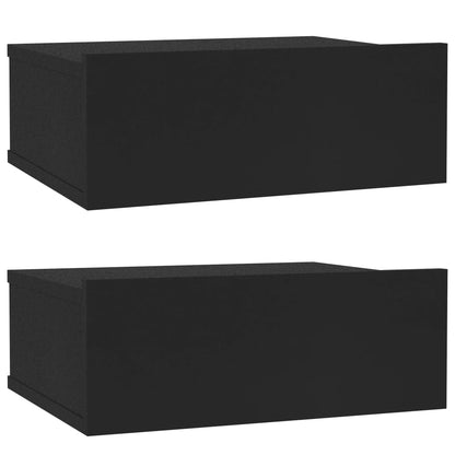 Flytende nattbord 2 stk svart 40x30x15 cm konstruert tre