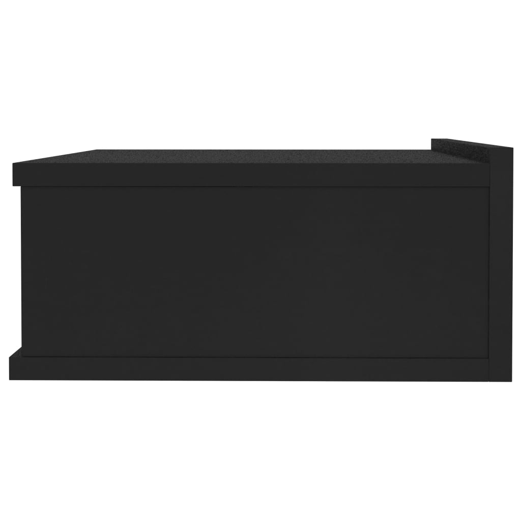 Flytende nattbord 2 stk svart 40x30x15 cm konstruert tre