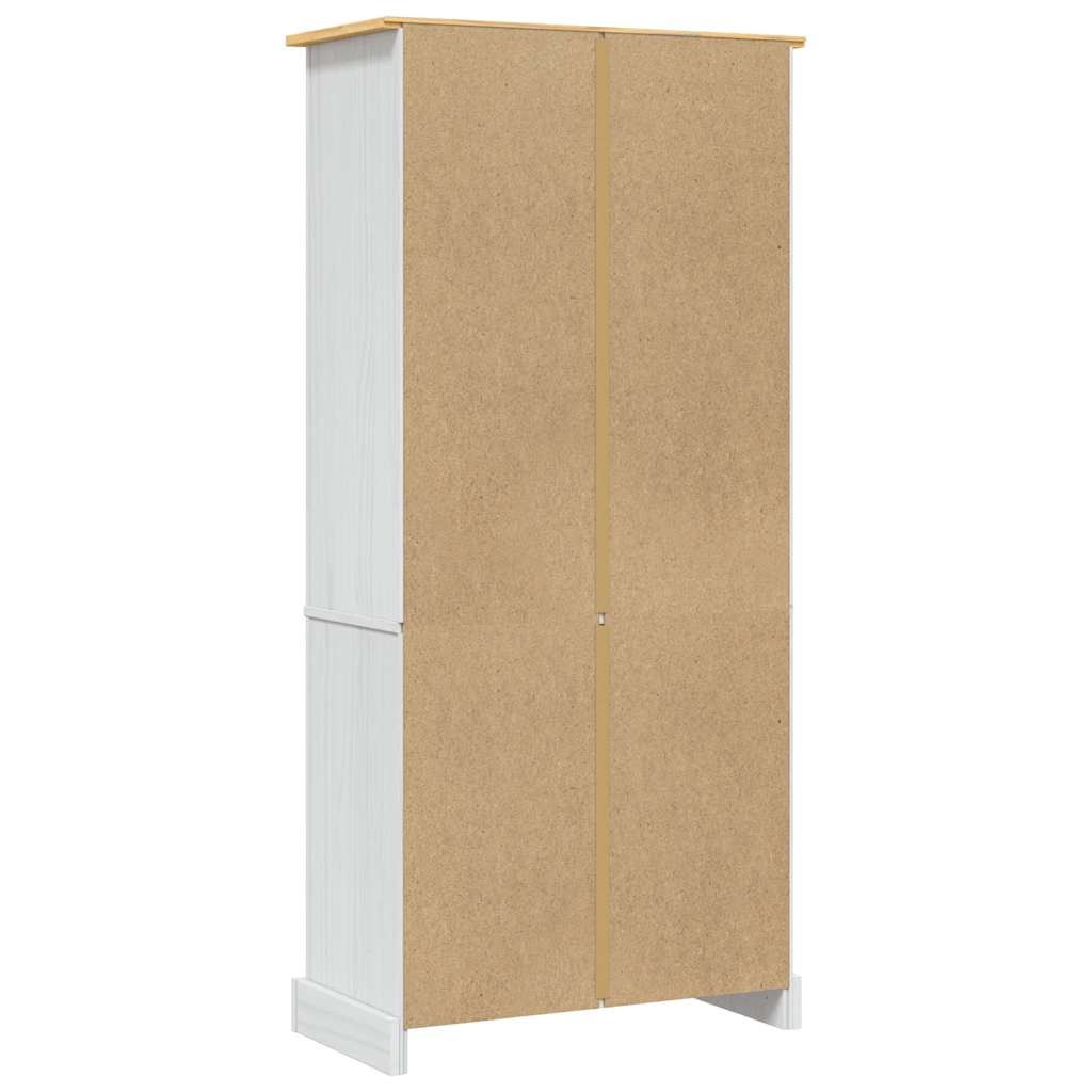 Vitrine meksikansk corona-stil furu hvit 80x40x170 cm