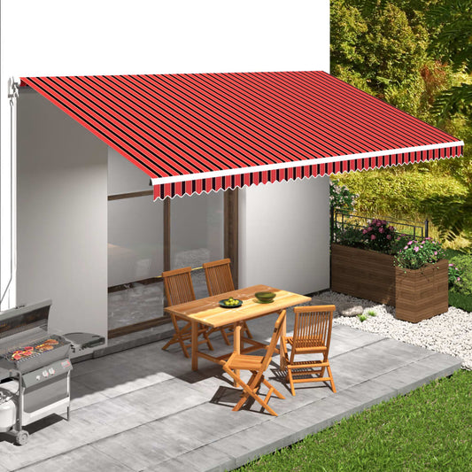 Markiseduk oransje og brun 600x300 cm