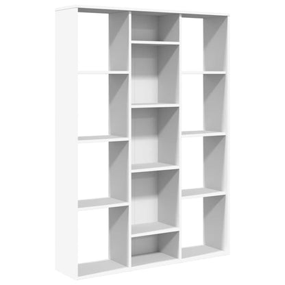 Bokhylle/Romdeler hvit 100x24x140 cm konstruert tre