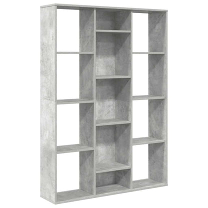 Bokhylle/Romdeler betonggrå 100x24x140 cm konstruert tre