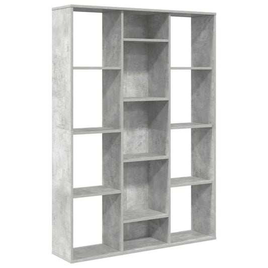 Bokhylle/Romdeler betonggrå 100x24x140 cm konstruert tre