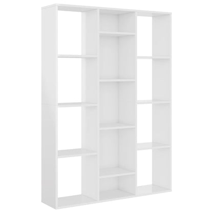 Bokhylle/Romdeler høyglans hvit 100x24x140 cm konstruert tre
