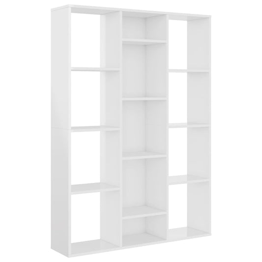 Bokhylle/Romdeler høyglans hvit 100x24x140 cm konstruert tre