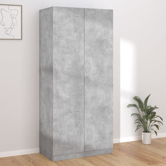Garderobe betonggrå 90x52x200 cm konstruert tre
