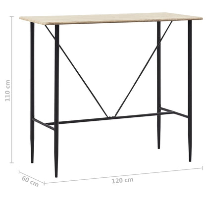 Barbord eik 120x60x110 cm MDF