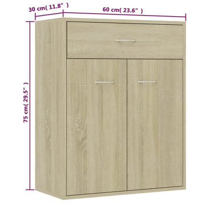 Skjenk sonoma eik 60x30x75 cm konstruert tre