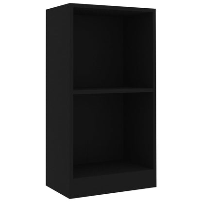 Bokhylle svart 40x24x75 cm konstruert tre