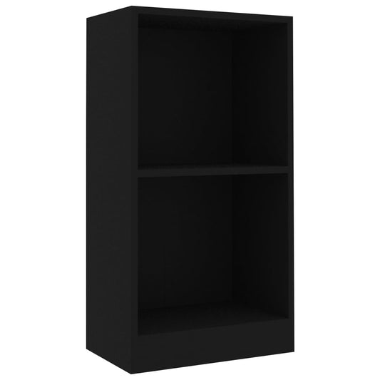 Bokhylle svart 40x24x75 cm konstruert tre