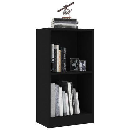 Bokhylle svart 40x24x75 cm konstruert tre