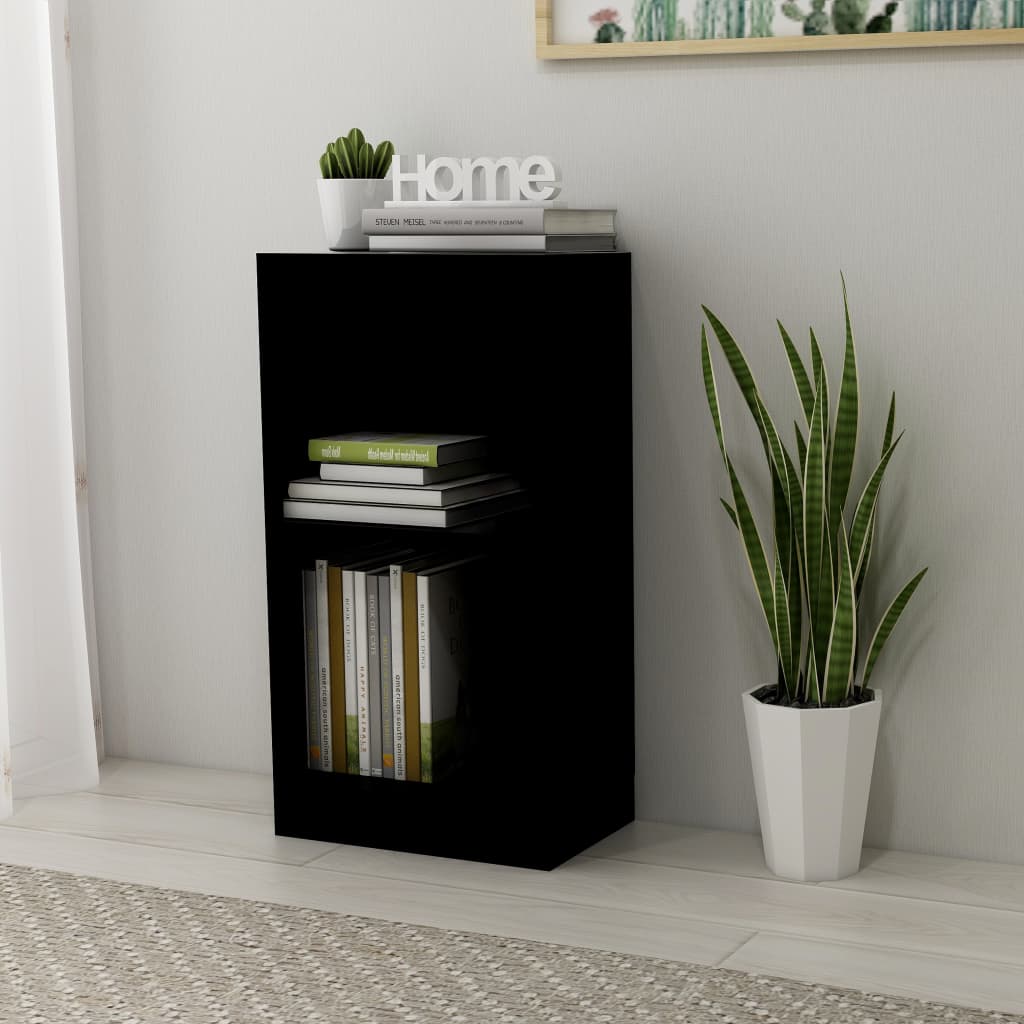 Bokhylle svart 40x24x75 cm konstruert tre