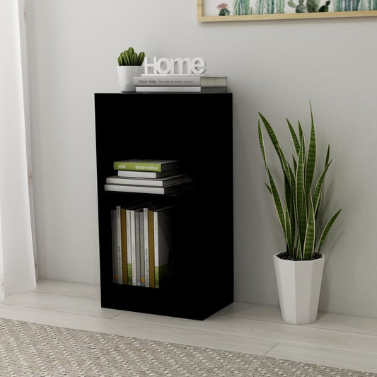 Bokhylle svart 40x24x75 cm konstruert tre