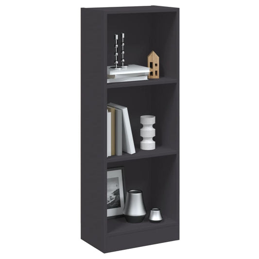 Bokhylle 3 nivåer hvit 40x24x109 cm konstruert tre