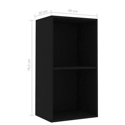 Bokhylle svart 40x30x76,5 cm konstruert tre