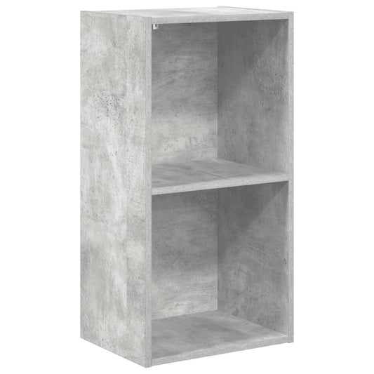 Bokhylle 2 nivåer betonggrå 40x30x76,5 cm konstruert tre