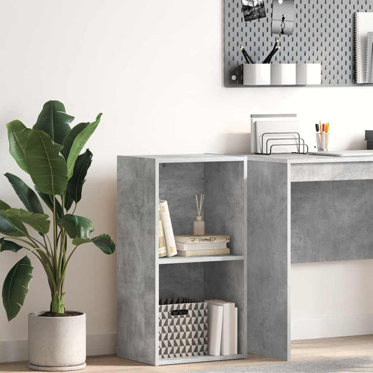 Bokhylle 2 nivåer betonggrå 40x30x76,5 cm konstruert tre