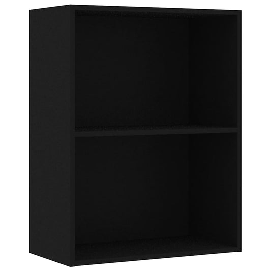 Bokhylle svart 60x30x76,5 cm konstruert tre