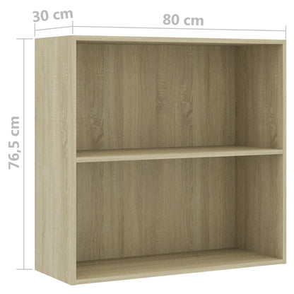 Bokhylle sonoma eik 80x30x76,5 cm konstruert tre