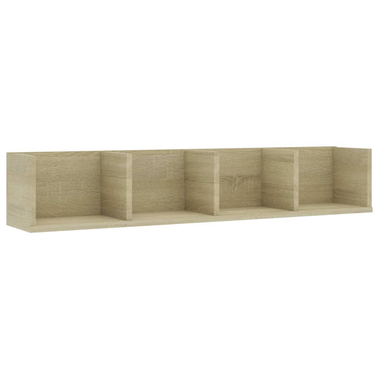 Veggmontert CD-hylle sonoma eik 100x18x18 cm konstruert tre