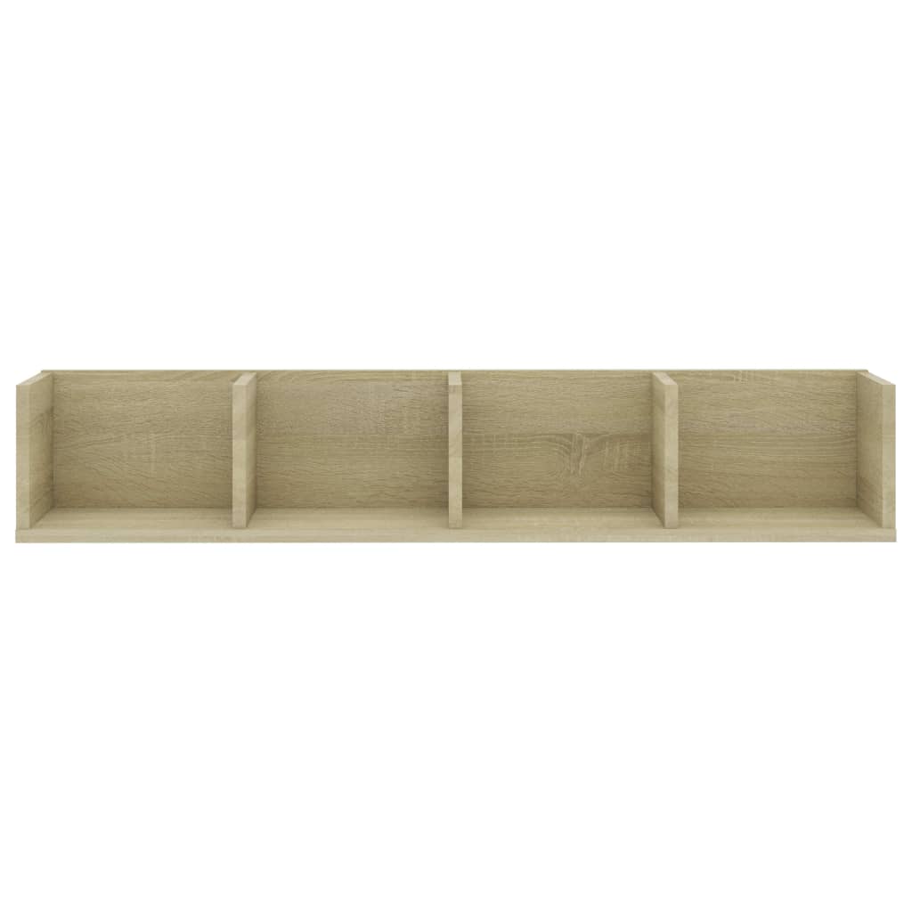 Veggmontert CD-hylle sonoma eik 100x18x18 cm konstruert tre