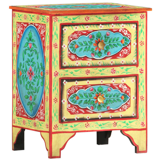 Håndmalt nattbord 40x30x50 cm heltre mango