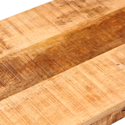 Benk 110 cm grov heltre mango og stål