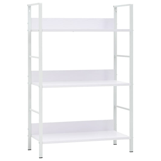Bokhylle 3 lag hvit 60x27,6x90,5 cm konstruert tre