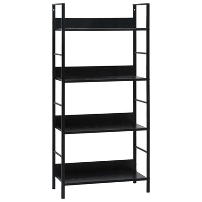 Bokhylle 4 lag svart 60x27,6x124,5 cm konstruert tre