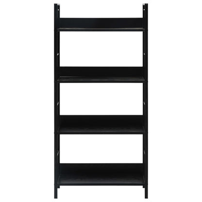 Bokhylle 4 lag svart 60x27,6x124,5 cm konstruert tre