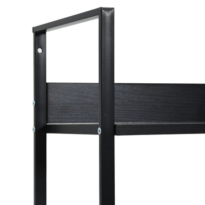 Bokhylle 4 lag svart 60x27,6x124,5 cm konstruert tre