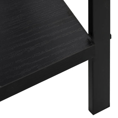 Bokhylle 4 lag svart 60x27,6x124,5 cm konstruert tre