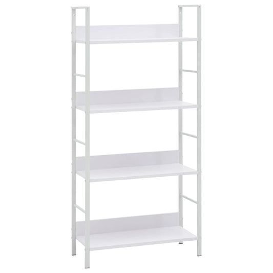 Bokhylle 4 lag hvit 60x27,6x124,5 cm konstruert tre