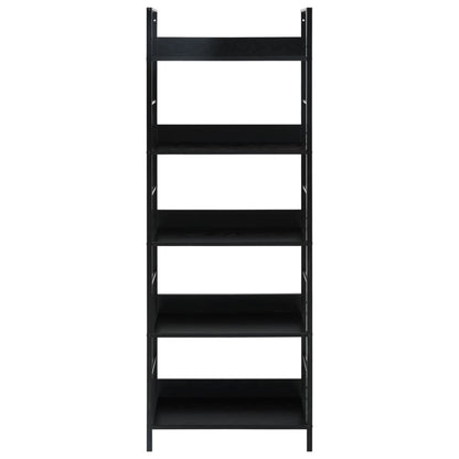 Bokhylle 5 lag svart 60x27,6x158,5 cm konstruert tre