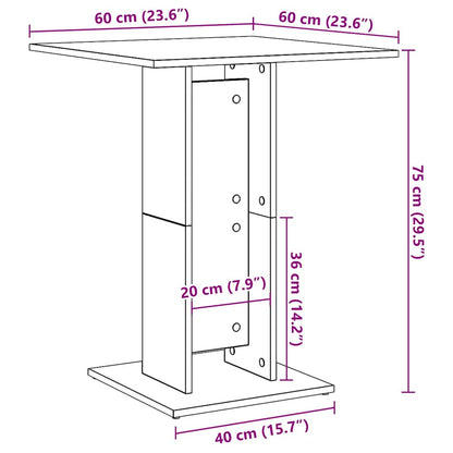 Bistrobord sonoma eik 60x60x75 cm konstruert tre