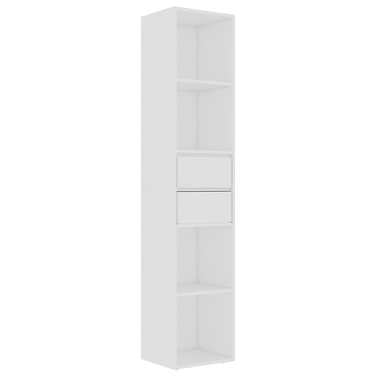 Bokhylle hvit 36x30x171 cm konstruert tre