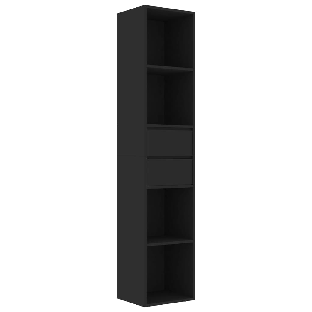 Bokhylle svart 36x30x171 cm konstruert tre