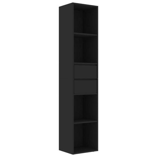 Bokhylle svart 36x30x171 cm konstruert tre