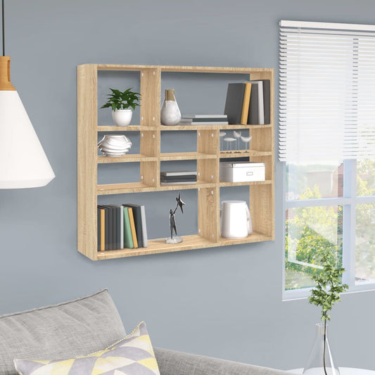 Vegghylle sonoma eik 90x16x78 cm sponplate