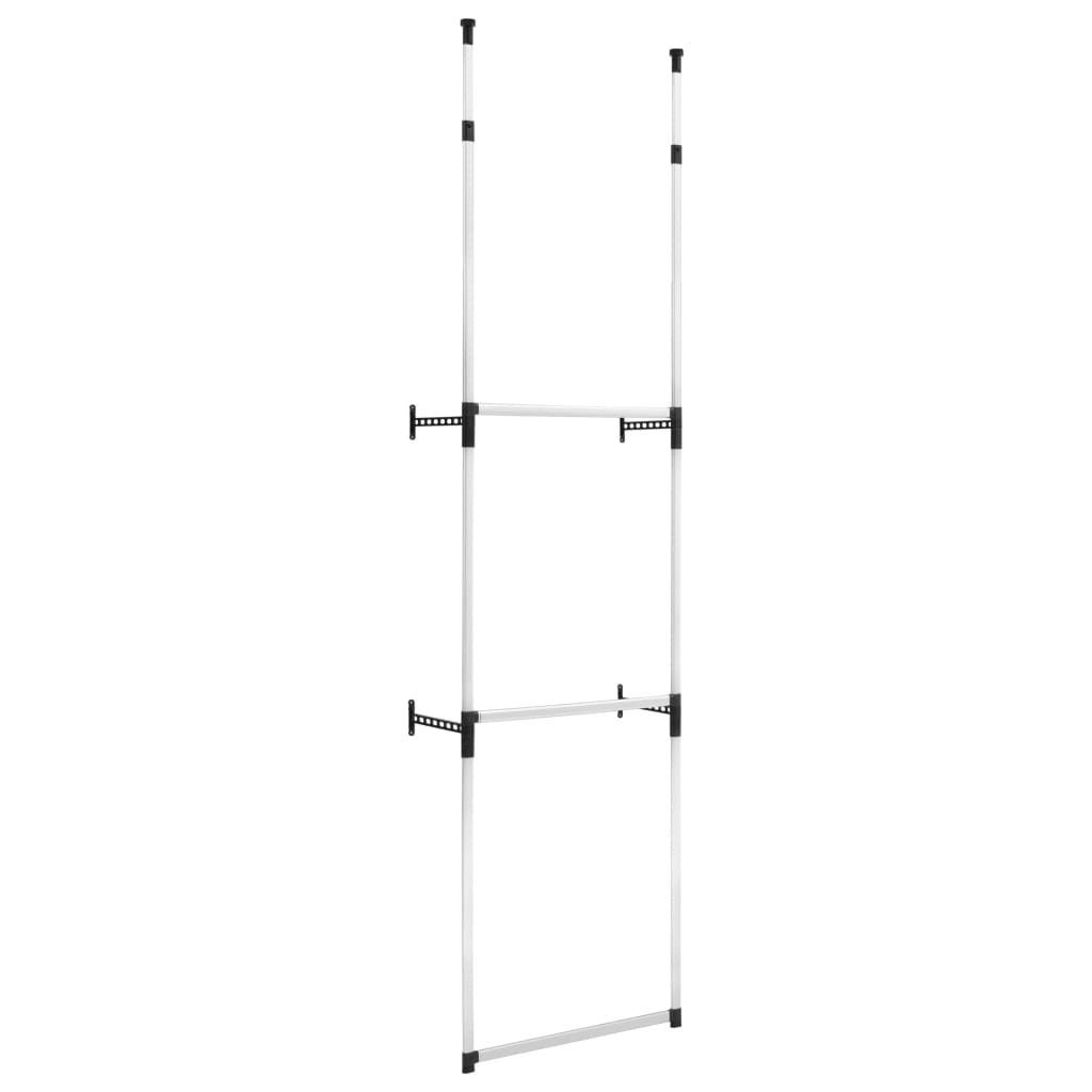 Teleskopisk garderobesystem med stenger aluminium