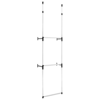 Teleskopisk garderobesystem med stenger aluminium