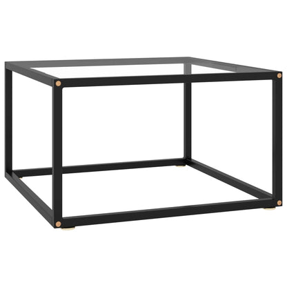 Salongbord svart med herdet glass 60x60x35 cm