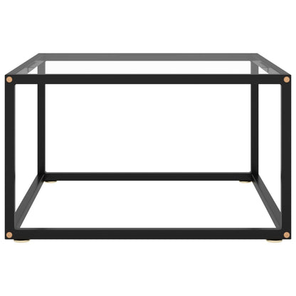 Salongbord svart med herdet glass 60x60x35 cm