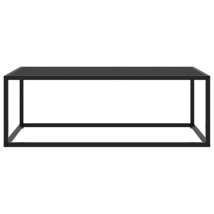 Salongbord svart med svart glass 100x50x35 cm