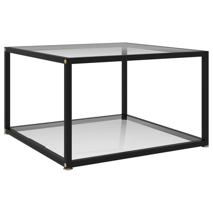 Salongbord gjennomsiktig 60x60x35 cm herdet glass