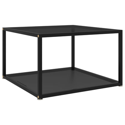 Salongbord svart 60x60x35 cm herdet glass