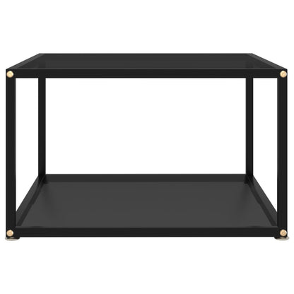 Salongbord svart 60x60x35 cm herdet glass