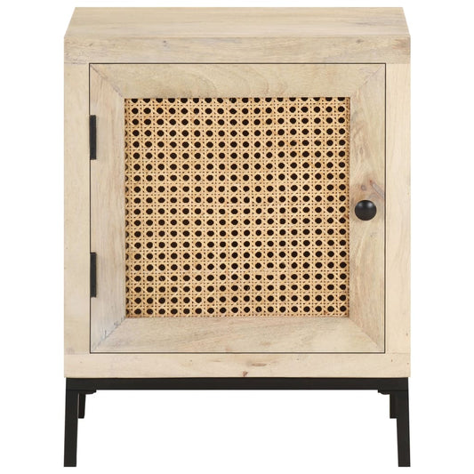 Nattbord 40x30x50 cm heltre mango og naturlig stokk