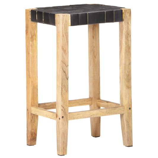 Barkrakker 2 stk svart ekte lær 75 cm