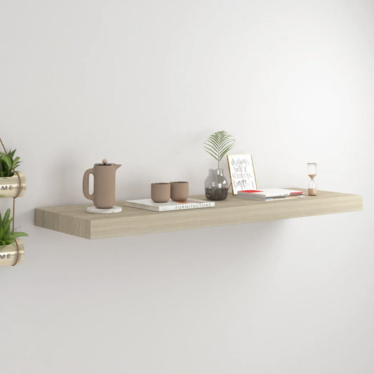 Flytende vegghylle eik 80x23,5x3,8 cm MDF
